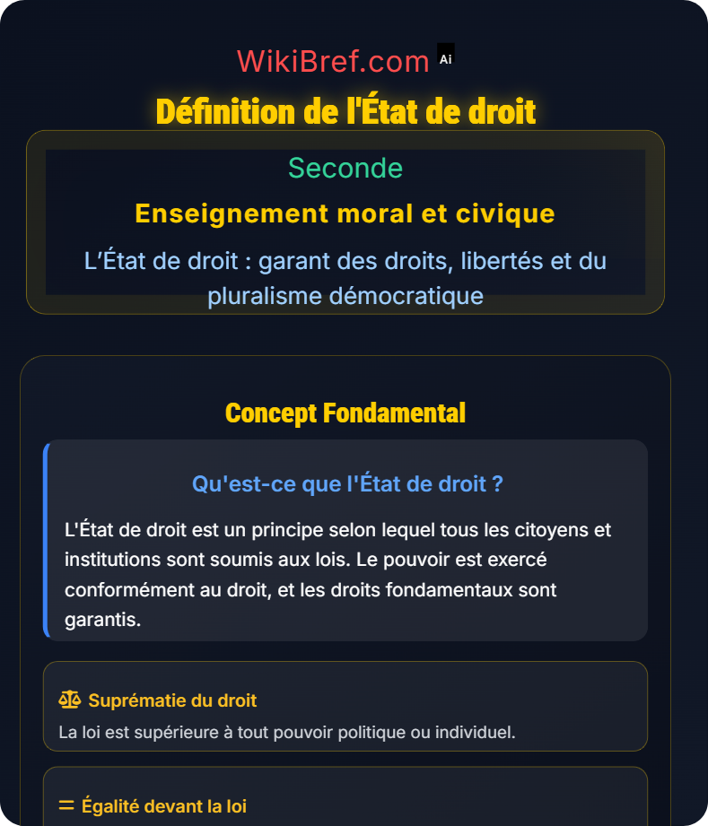 Qu’est-ce que l’État de droit ? L’État de droit : garant des droits, libertés et du pluralisme démocratique