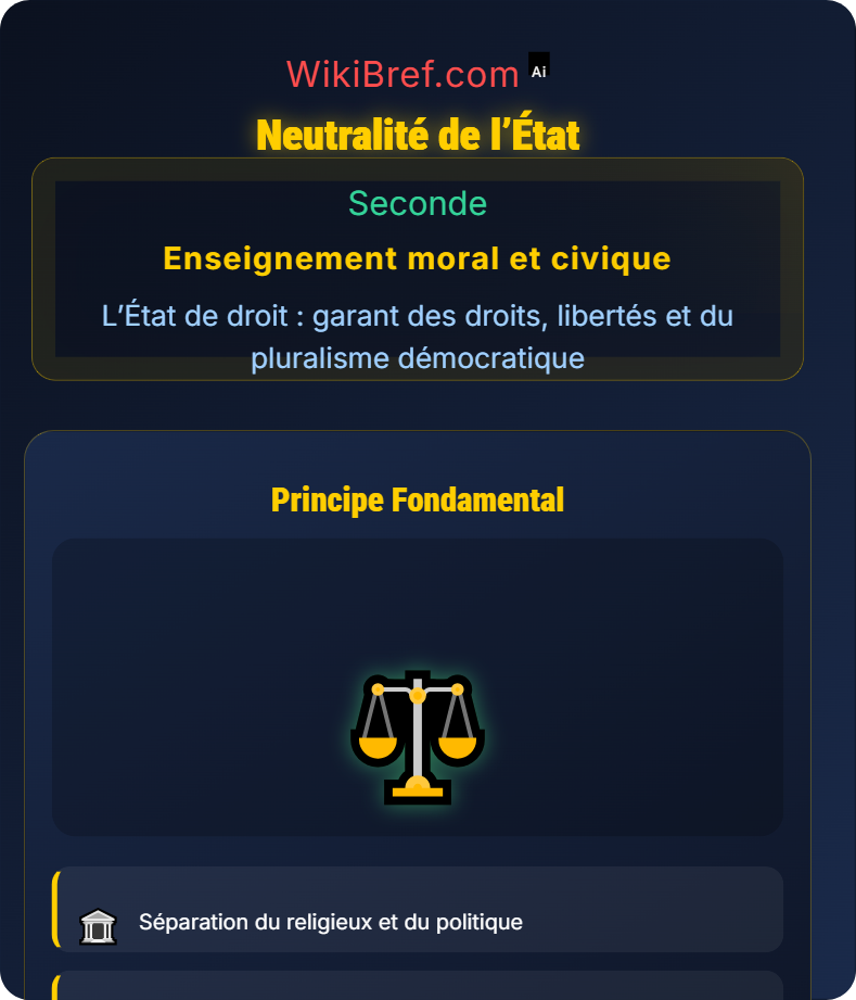 La laïcité en France L’État de droit : garant des droits, libertés et du pluralisme démocratique