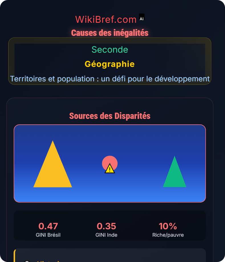 Développement et inégalités : étude comparative Brésil / Inde Territoires et population : un défi pour le développement
