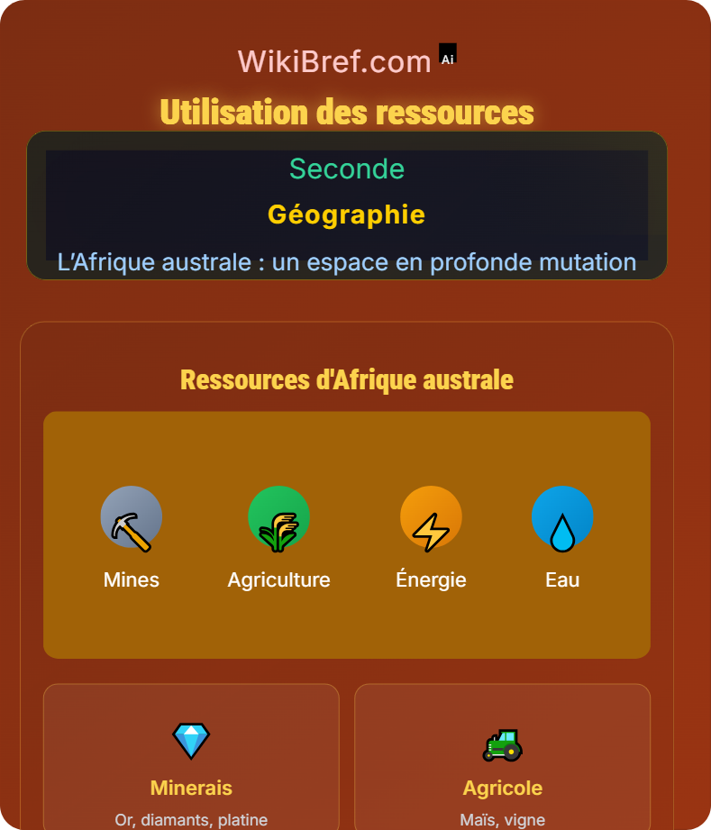 L’aménagement et la valorisation des milieux d’Afrique australe L’Afrique australe : un espace en profonde mutation