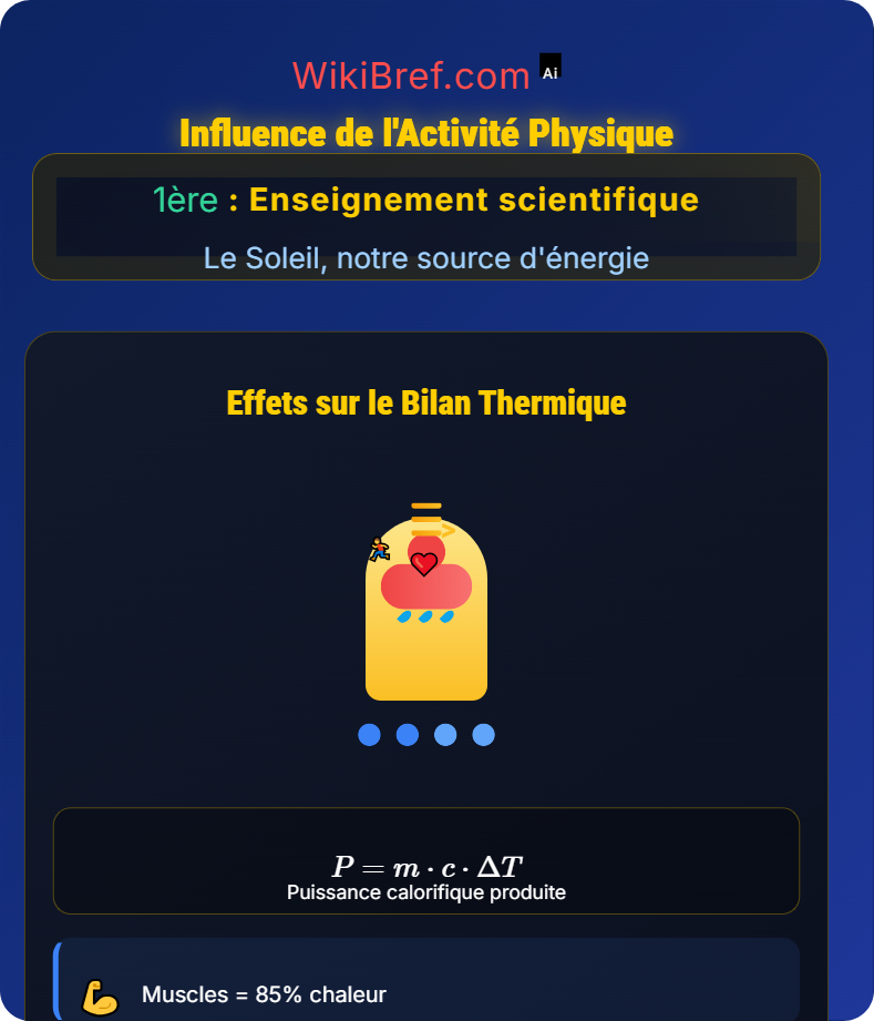 Le bilan thermique du corps humain Le Soleil, notre source d'énergie