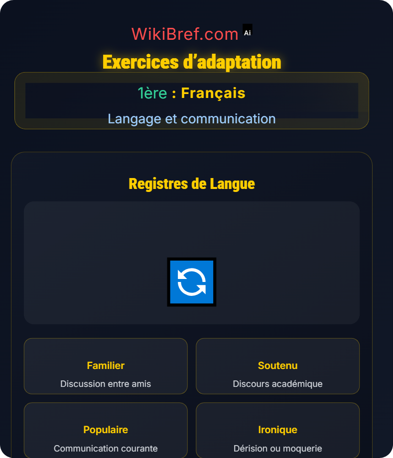Les registres et styles Langage et communication