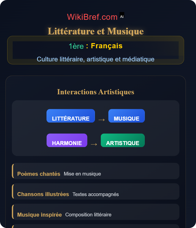 Littérature et arts Culture littéraire, artistique et médiatique