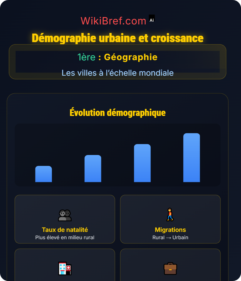 La croissance démographique et les villes Les villes à l’échelle mondiale