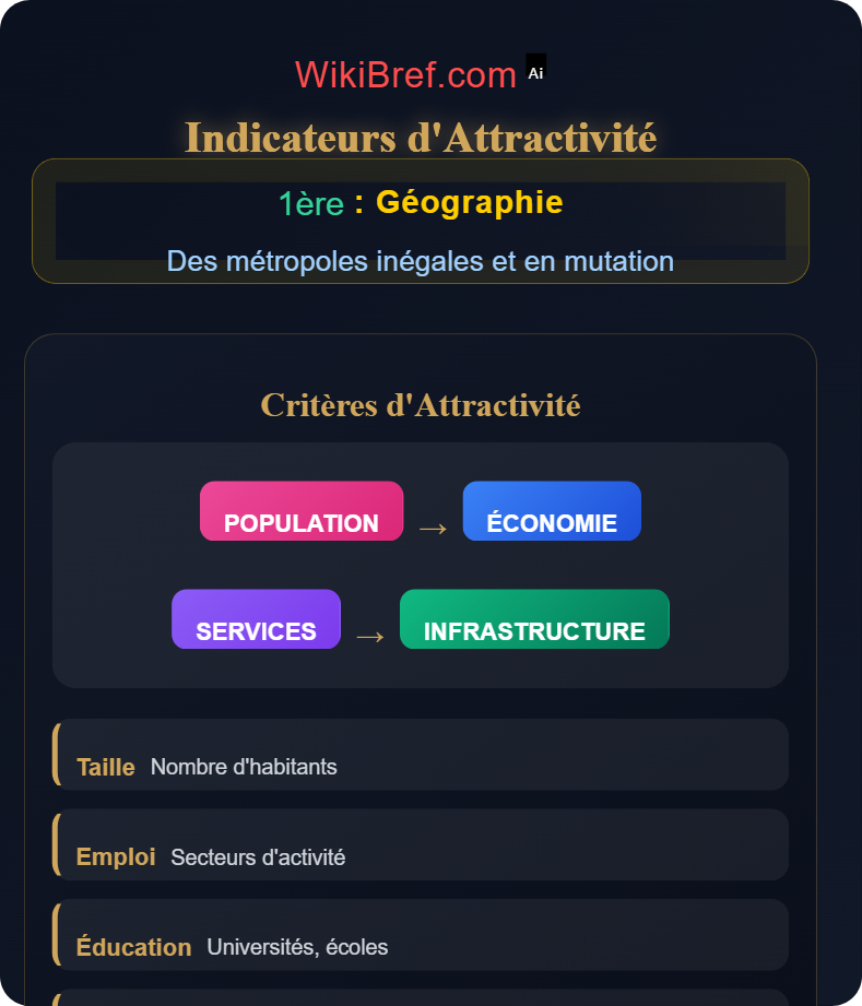 Hiérarchie des villes et attractivité Des métropoles inégales et en mutation