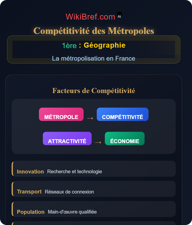 Processus de métropolisation en France La métropolisation en France