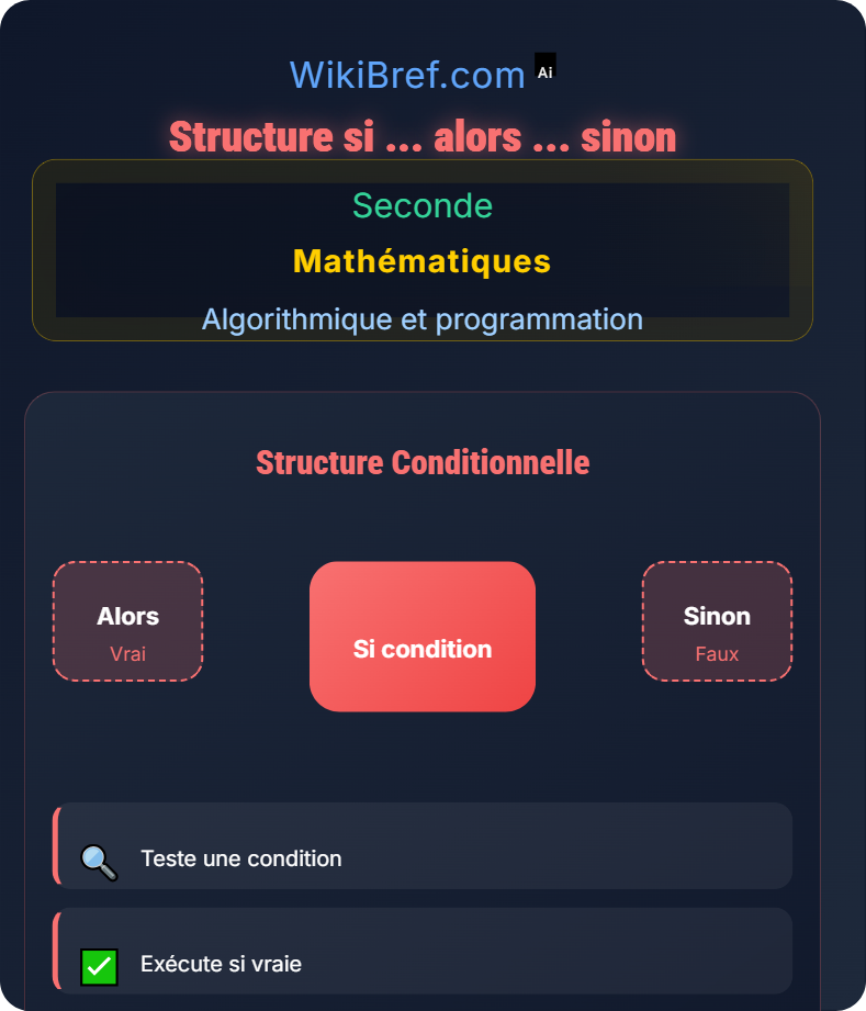 Instructions conditionnelles Algorithmique et programmation