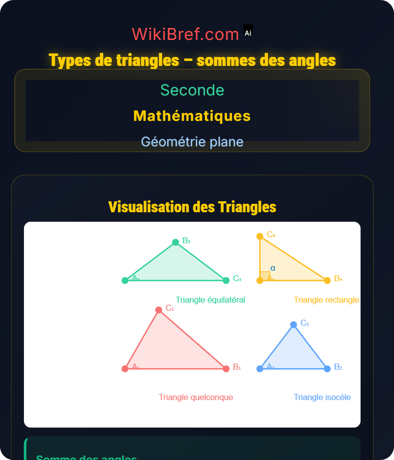 Triangles Géométrie plane