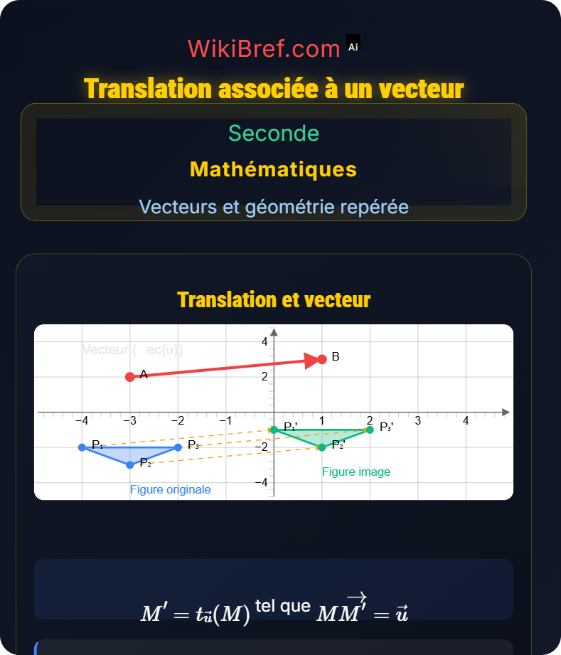 Vecteurs du plan Vecteurs et géométrie repérée