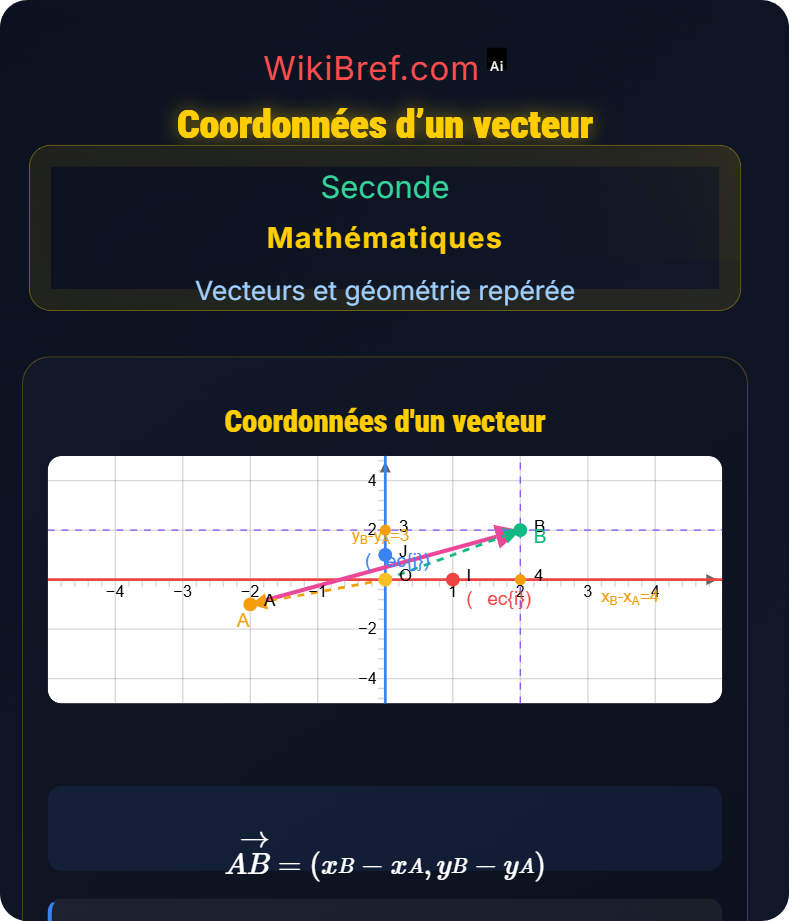 Repère du plan Vecteurs et géométrie repérée