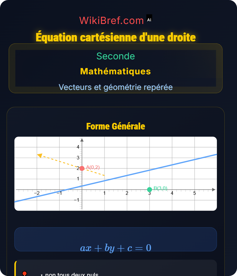 Milieu – distance – équation de droite Vecteurs et géométrie repérée