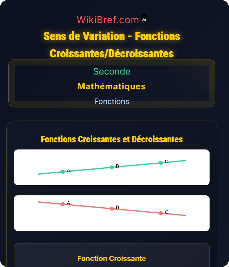 Variations de fonctions Fonctions