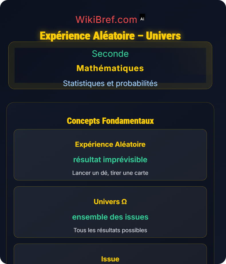 Vocabulaire des probabilités Statistiques et probabilités