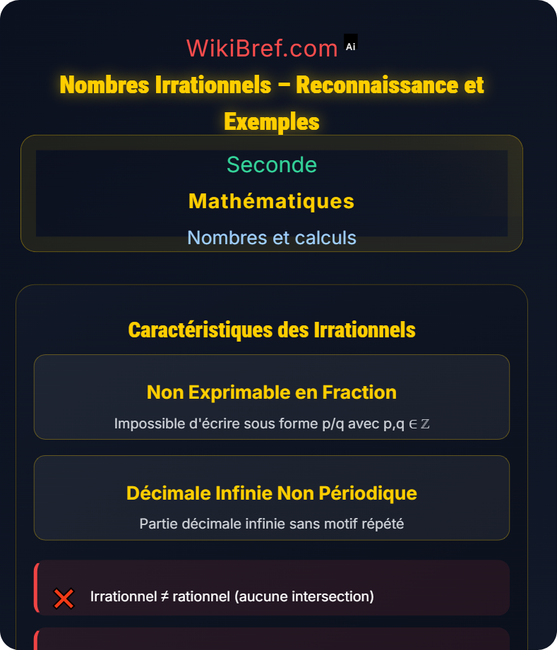 Nombres décimaux, rationnels et irrationnels Nombres et calculs