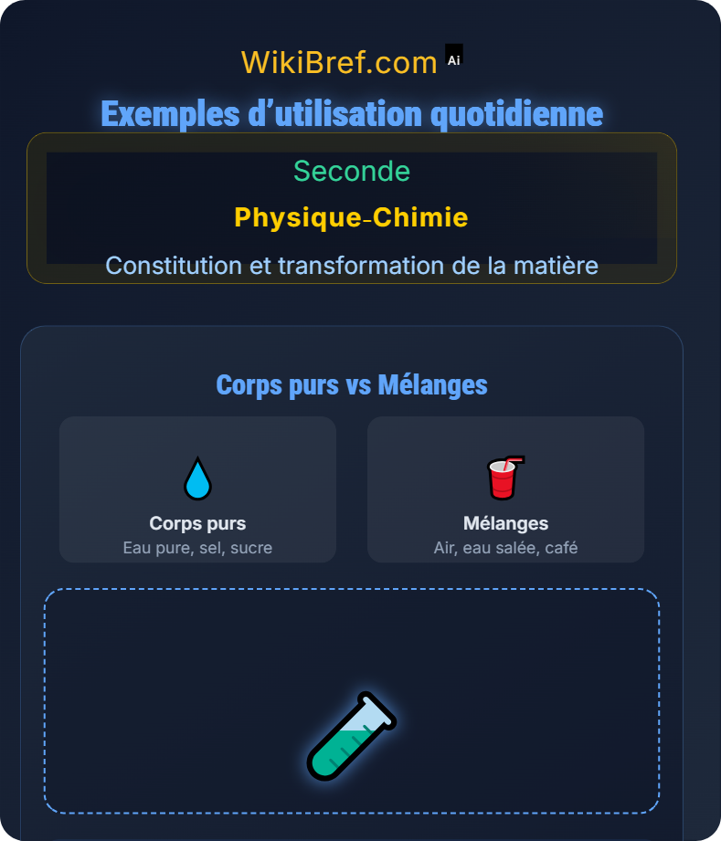Corps purs et mélanges Constitution et transformation de la matière