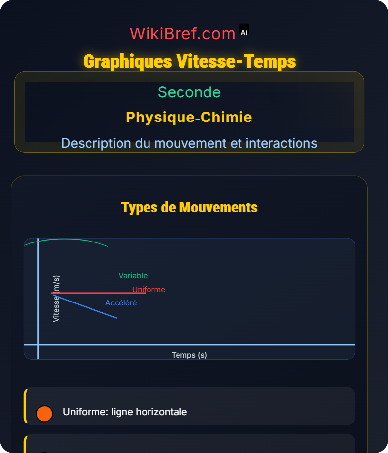 Représentation d’un vecteur vitesse Description du mouvement et interactions