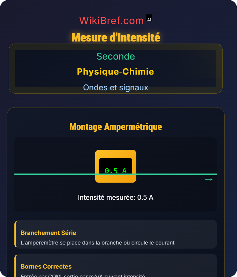 Intensité et tension dans un circuit électrique Ondes et signaux
