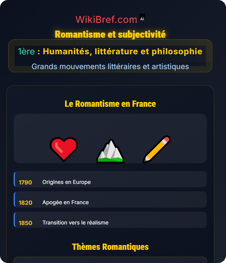 Comprendre les mouvements littéraires Grands mouvements littéraires et artistiques