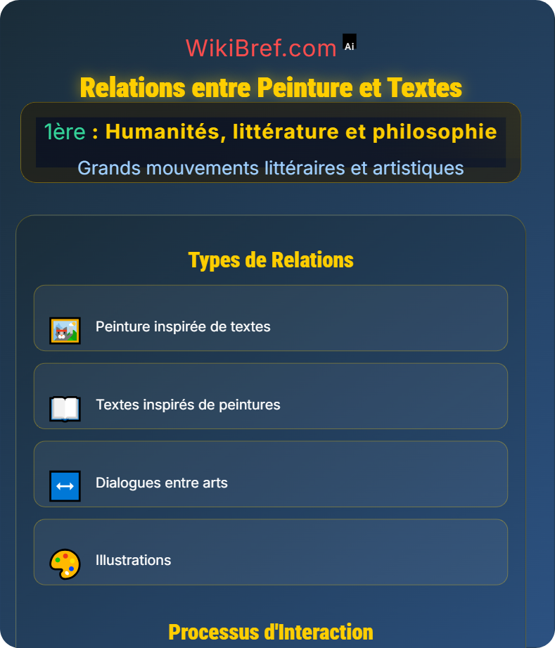 Arts visuels et littéraires : interactions Grands mouvements littéraires et artistiques