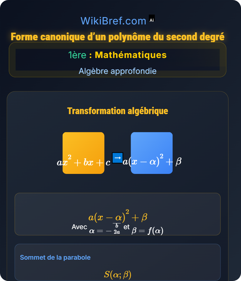 Le second degré Algèbre approfondie