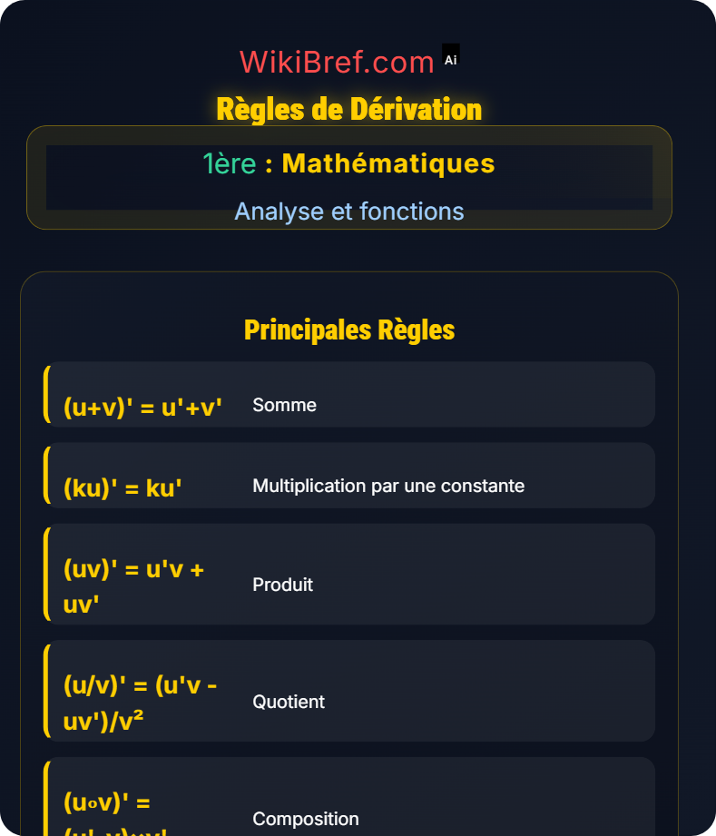 Dérivation Analyse et fonctions