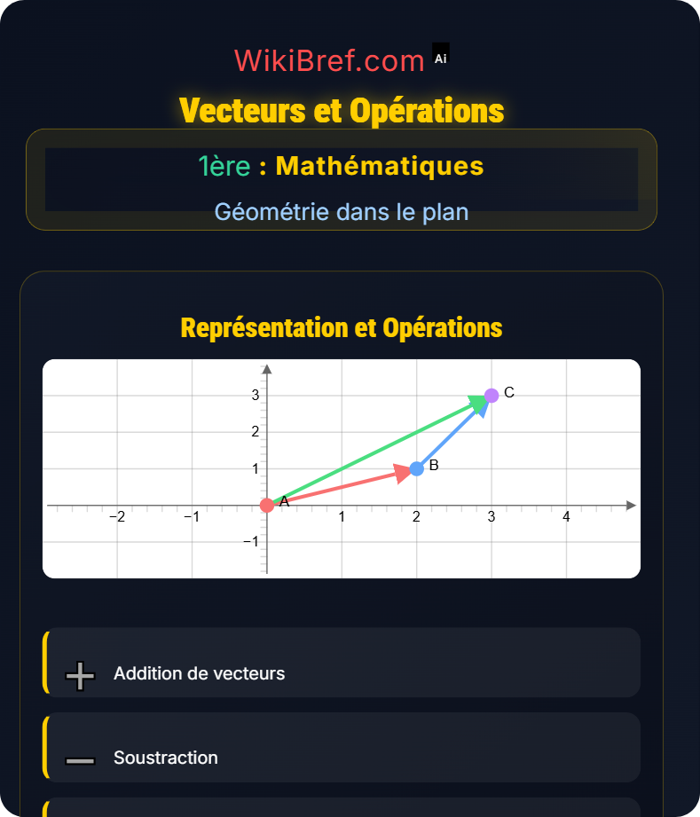 Calcul vectoriel Géométrie dans le plan