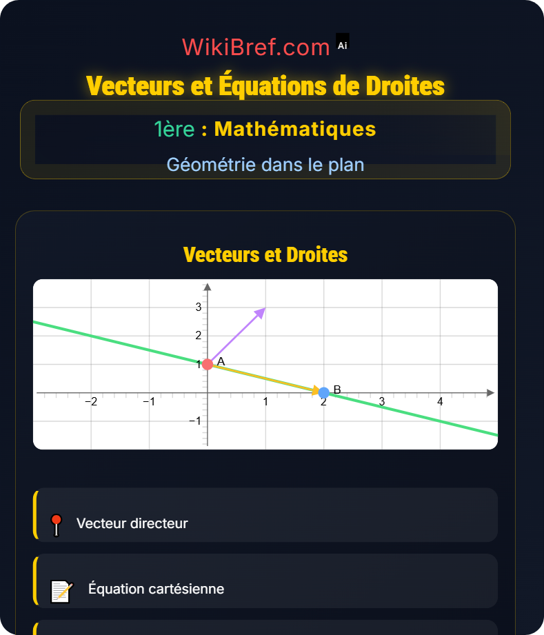 Calcul vectoriel Géométrie dans le plan