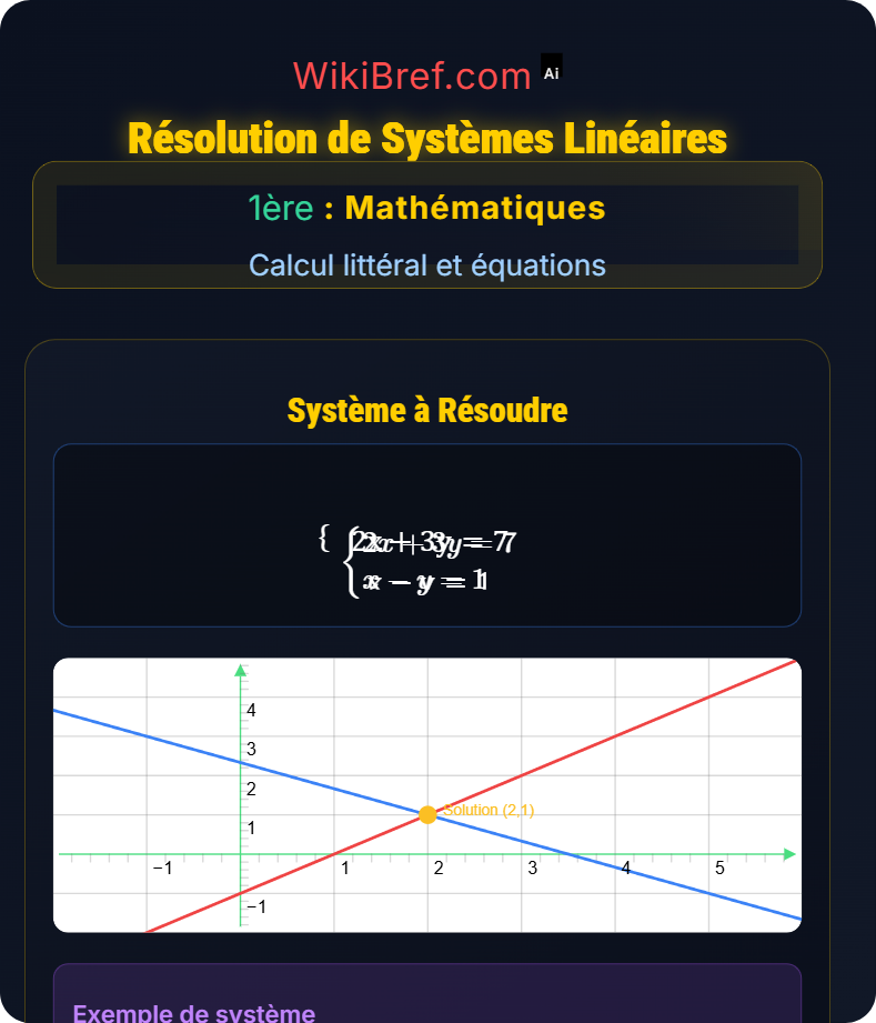 Systèmes d’équations Calcul littéral et équations