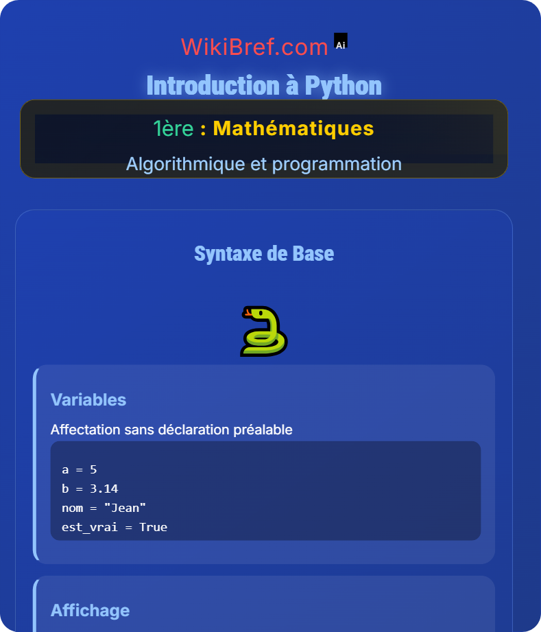 Applications de programmation Algorithmique et programmation