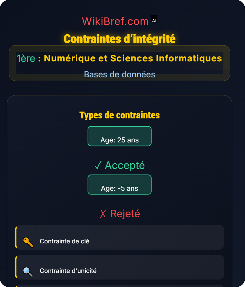 Concepts fondamentaux Bases de données