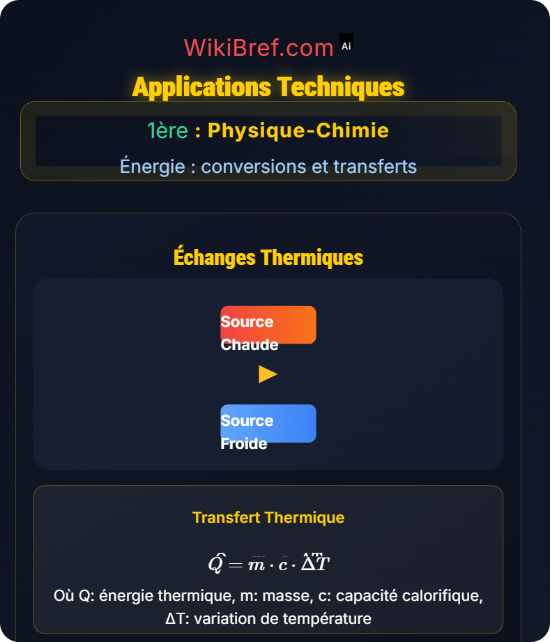 Échanges et transferts thermiques Énergie : conversions et transferts