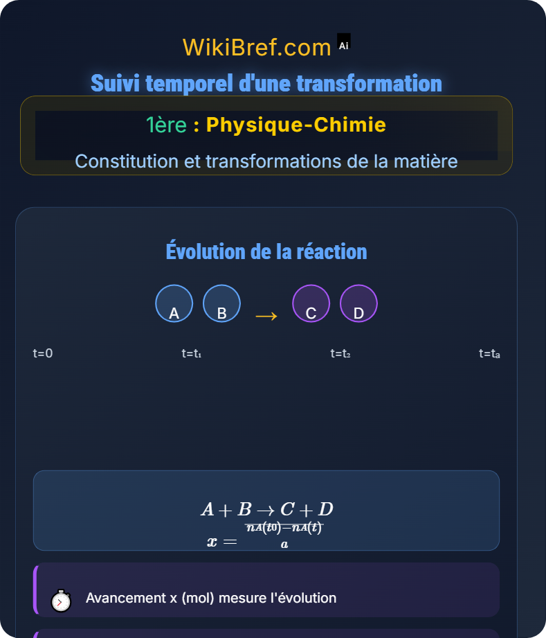 Cinétique et évolution des réactions Constitution et transformations de la matière