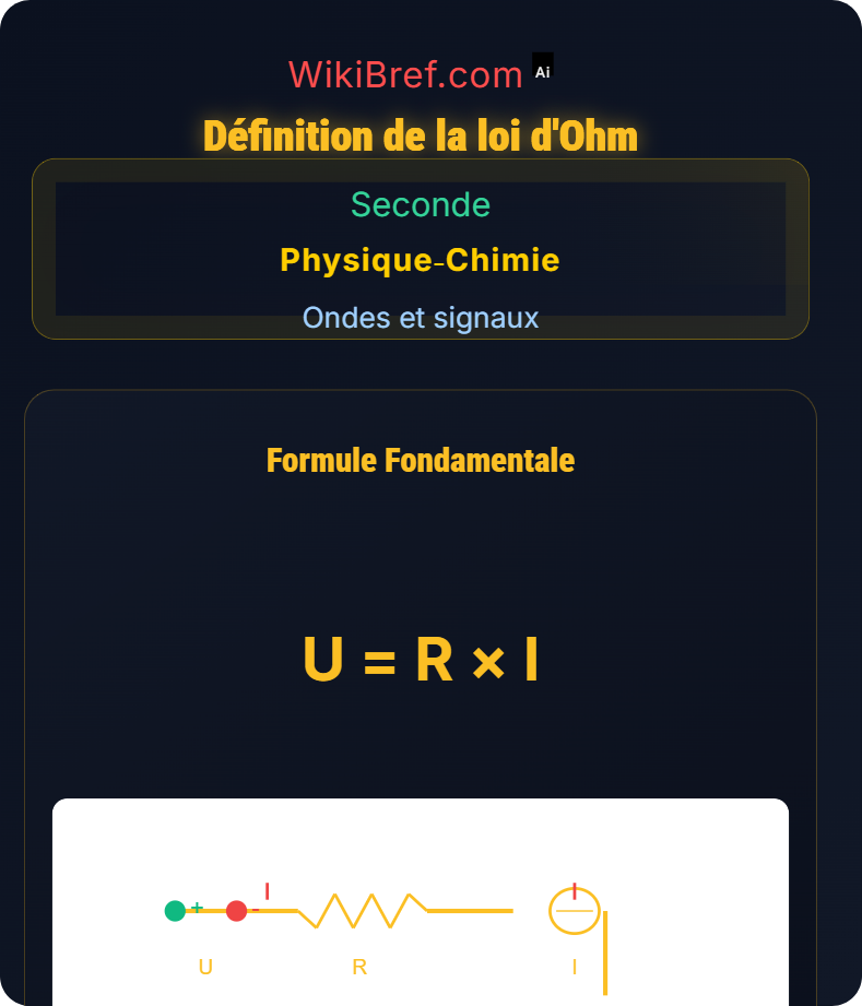 Loi d’Ohm et résistance électrique Ondes et signaux