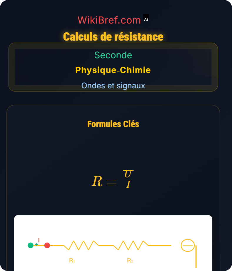 Loi d’Ohm et résistance électrique Ondes et signaux
