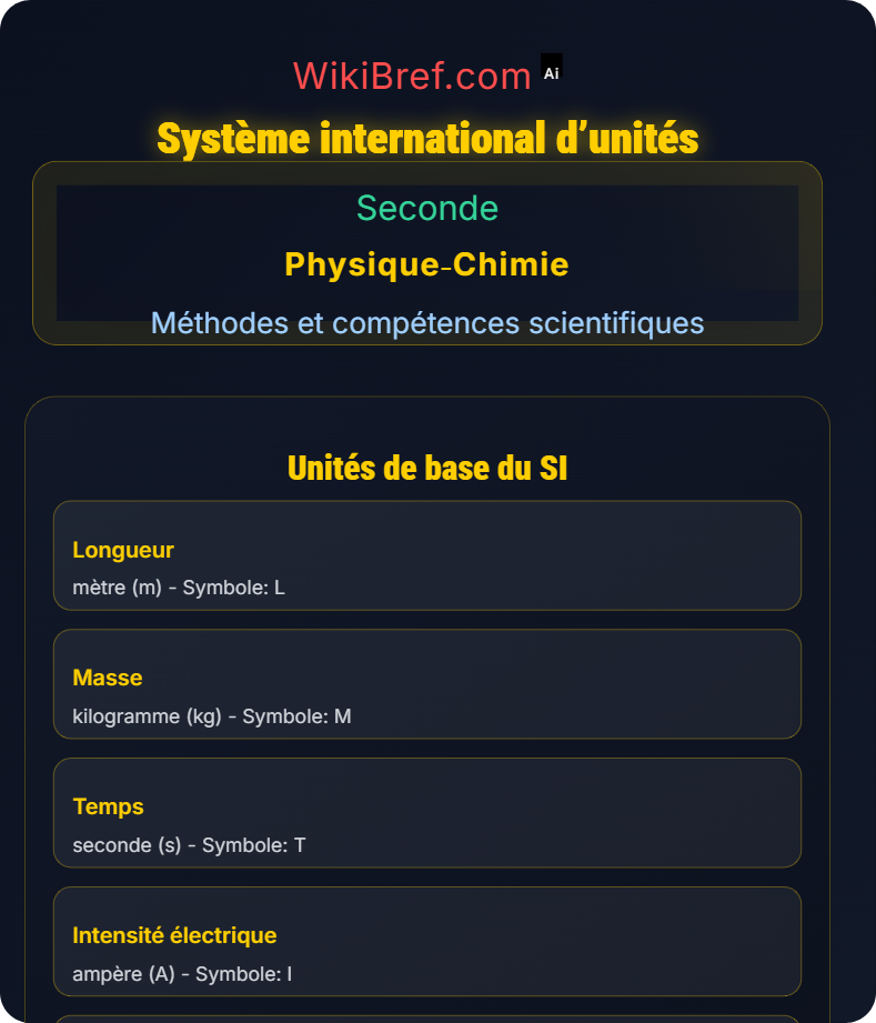 Mesures et unités Méthodes et compétences scientifiques