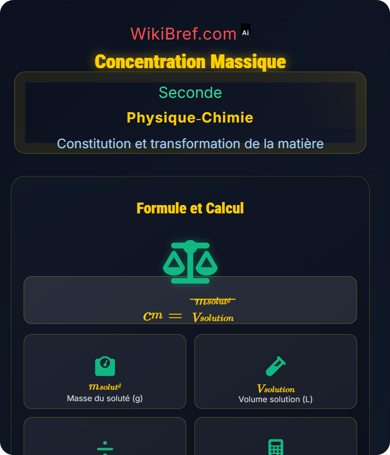 Composition d'un mélange et solutions aqueuses Constitution et transformation de la matière