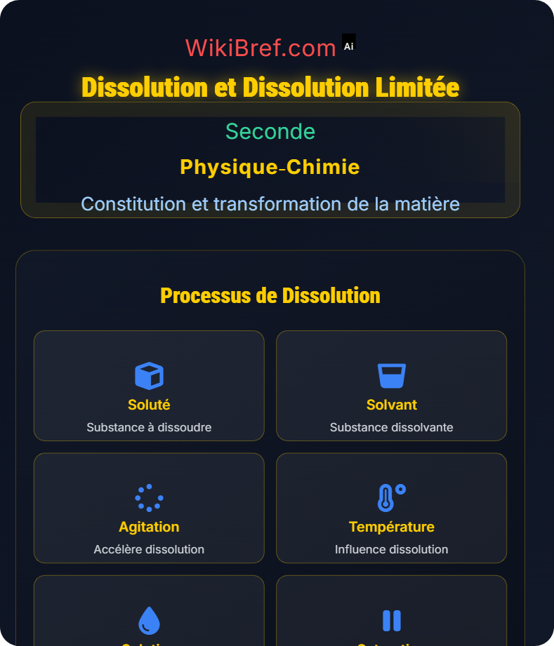 Composition d'un mélange et solutions aqueuses Constitution et transformation de la matière