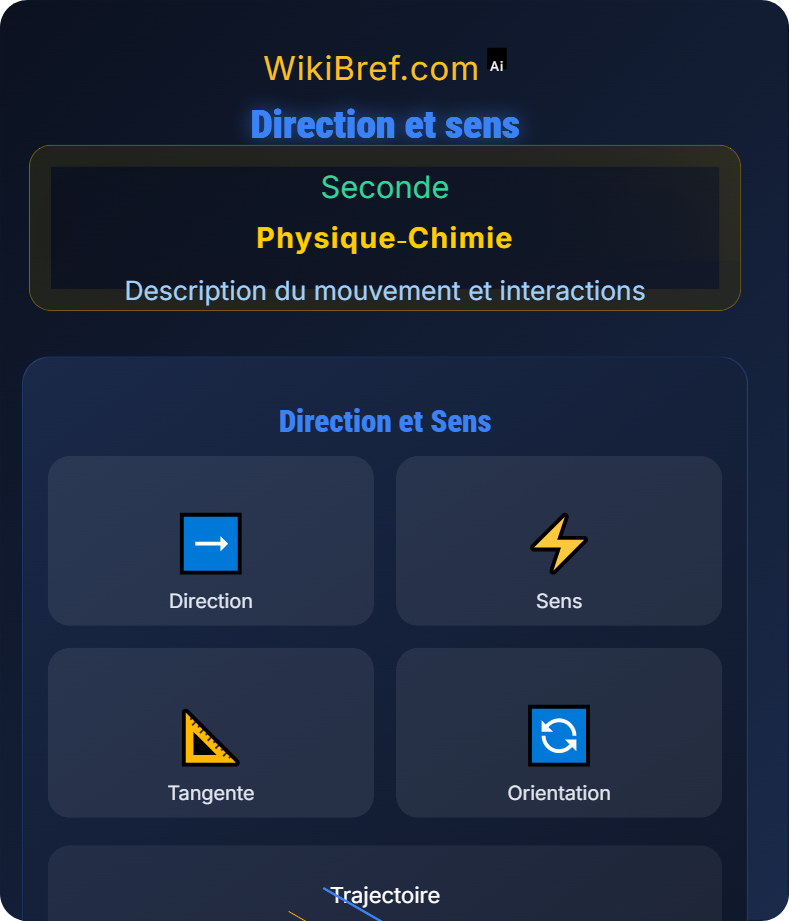 Représentation d’un vecteur vitesse Description du mouvement et interactions