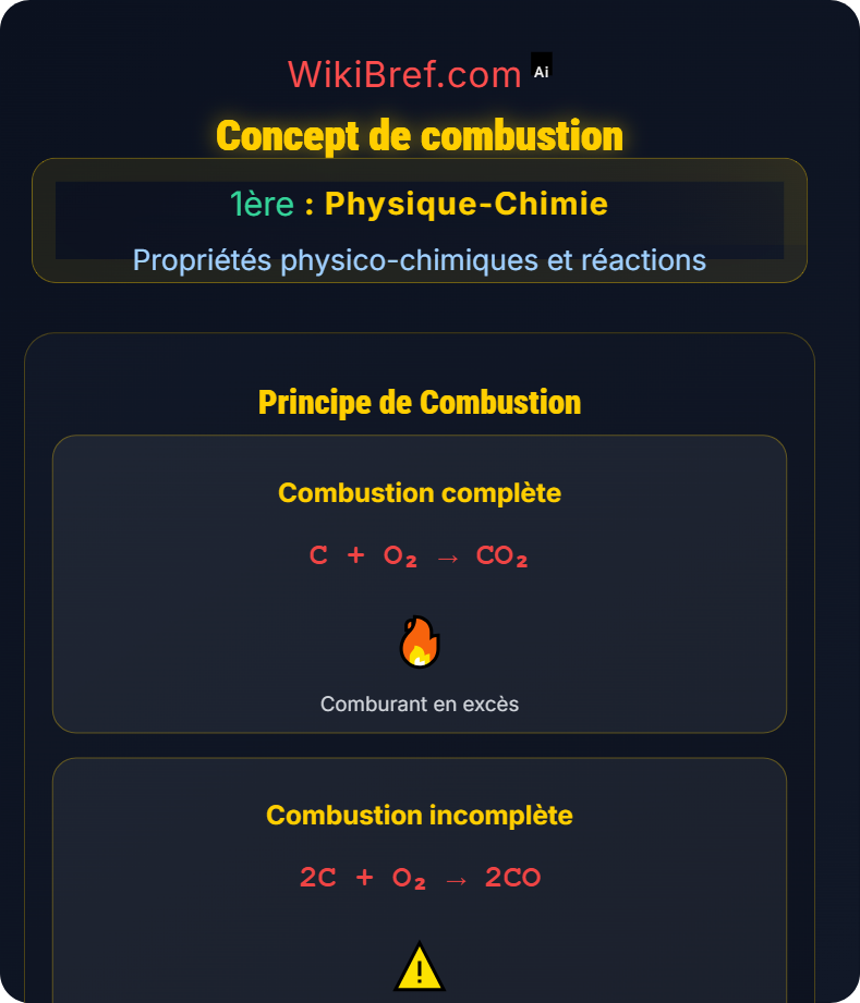 Réactions de combustion Propriétés physico-chimiques et réactions