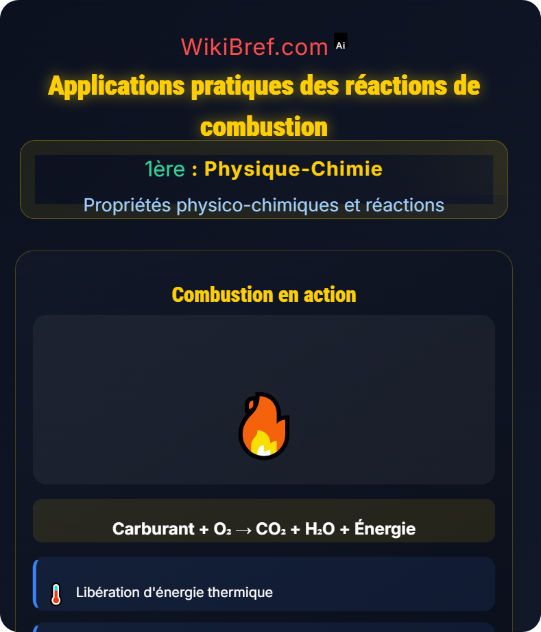 Réactions de combustion Propriétés physico-chimiques et réactions