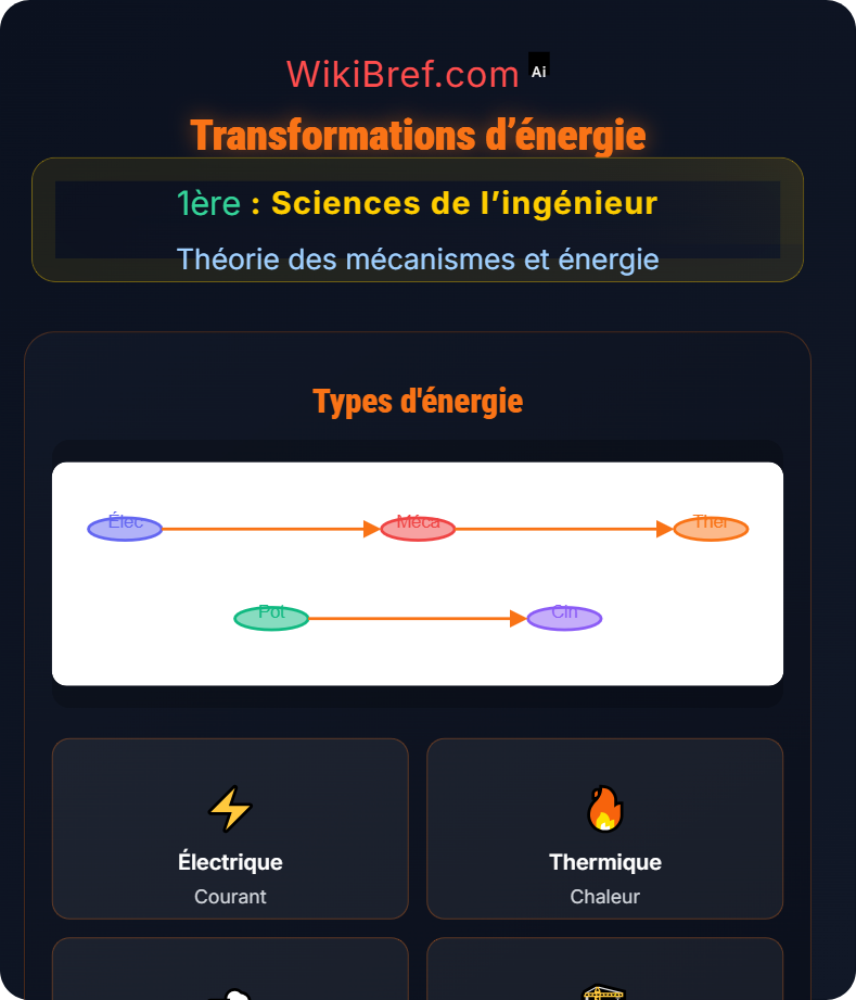 Énergie et puissance dans les systèmes Théorie des mécanismes et énergie