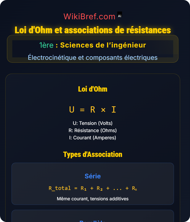 Les circuits électriques Électrocinétique et composants électriques