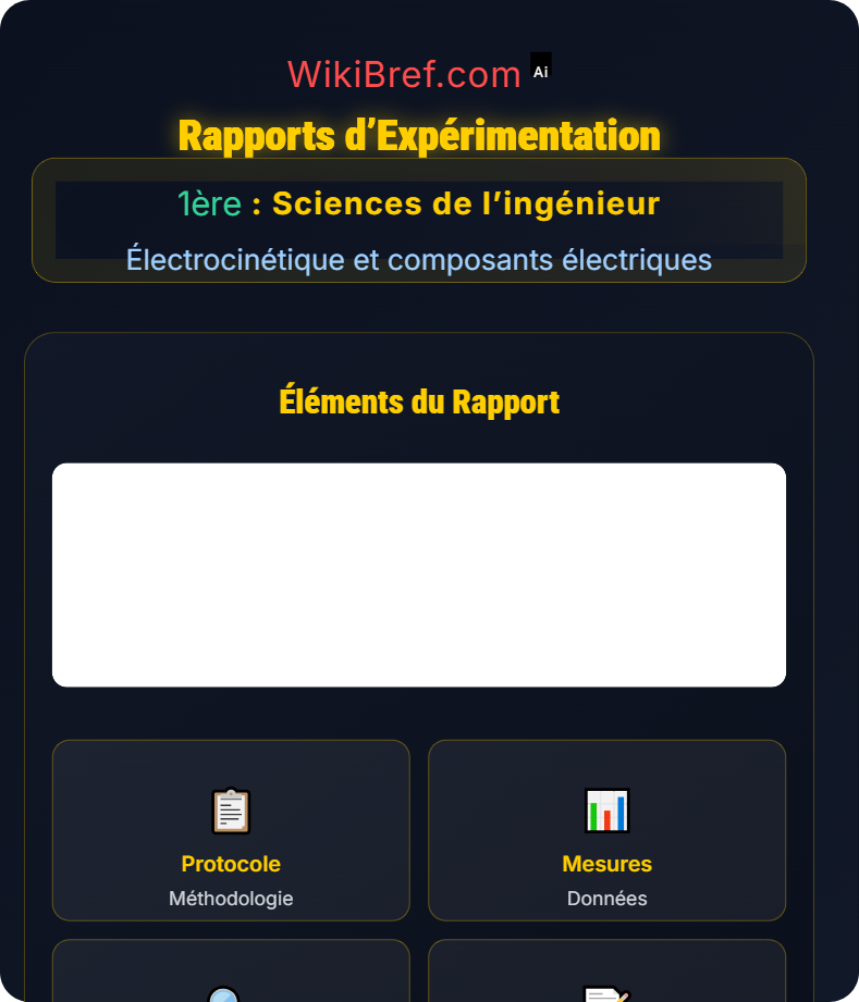 Outils d’étude électrique Électrocinétique et composants électriques