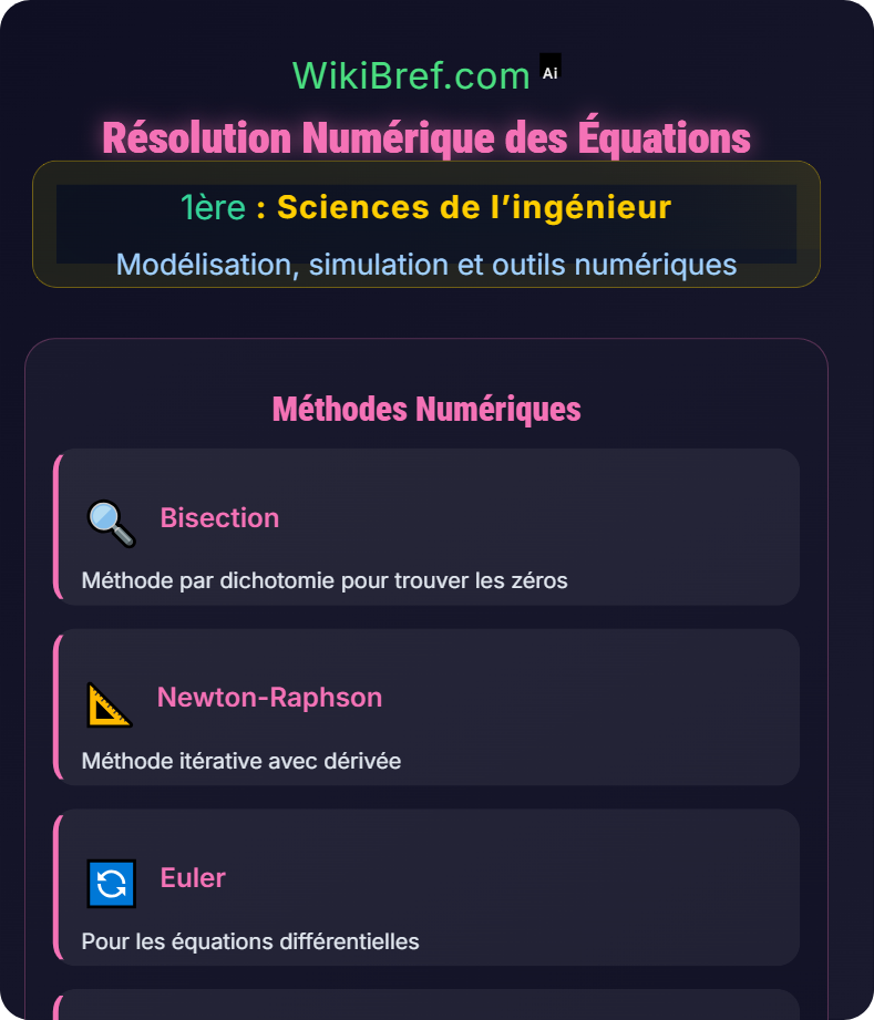 Simulation de systèmes Modélisation, simulation et outils numériques
