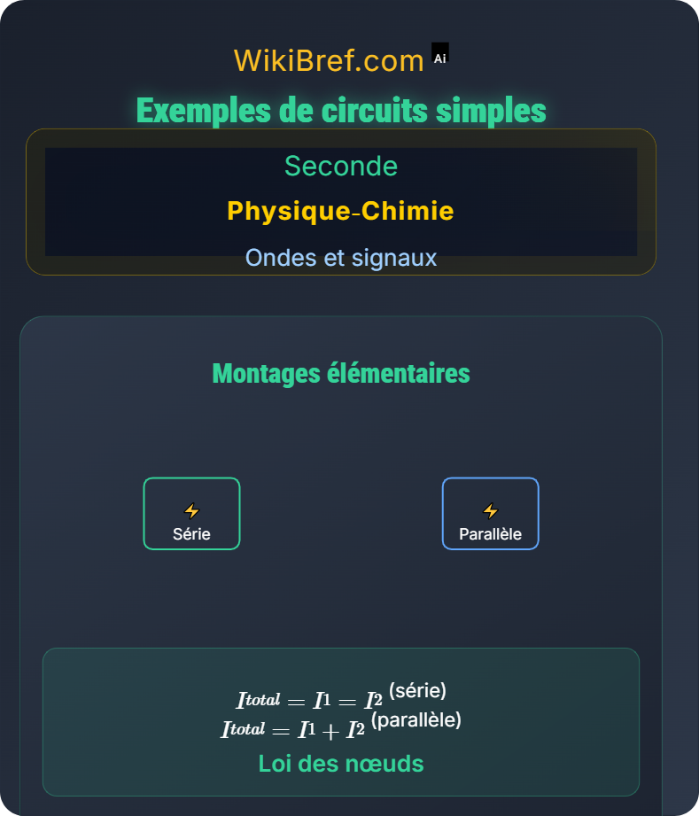 Intensité et tension dans un circuit électrique Ondes et signaux