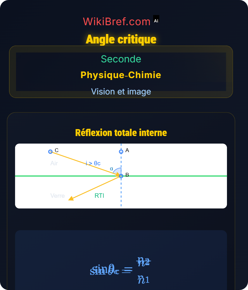 Réflexion et réfraction de la lumière Vision et image