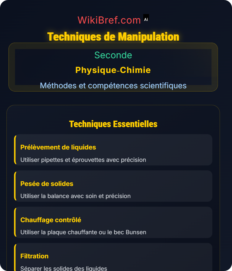 Matériel de laboratoire et sécurité Méthodes et compétences scientifiques