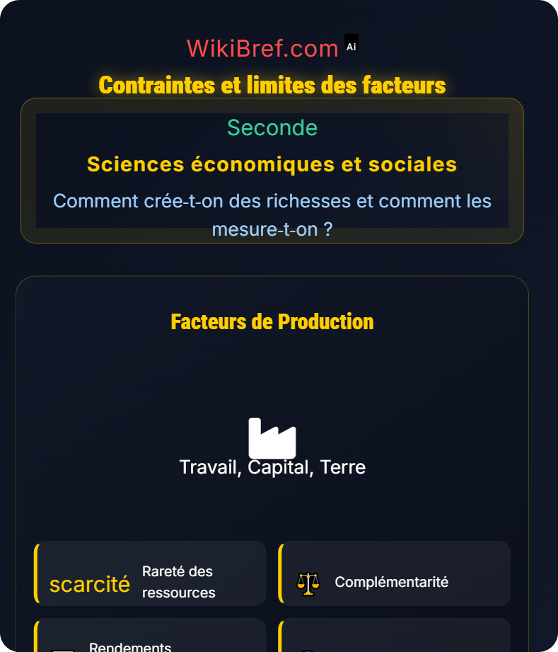 Les différents facteurs de production Comment crée‑t‑on des richesses et comment les mesure‑t‑on ?