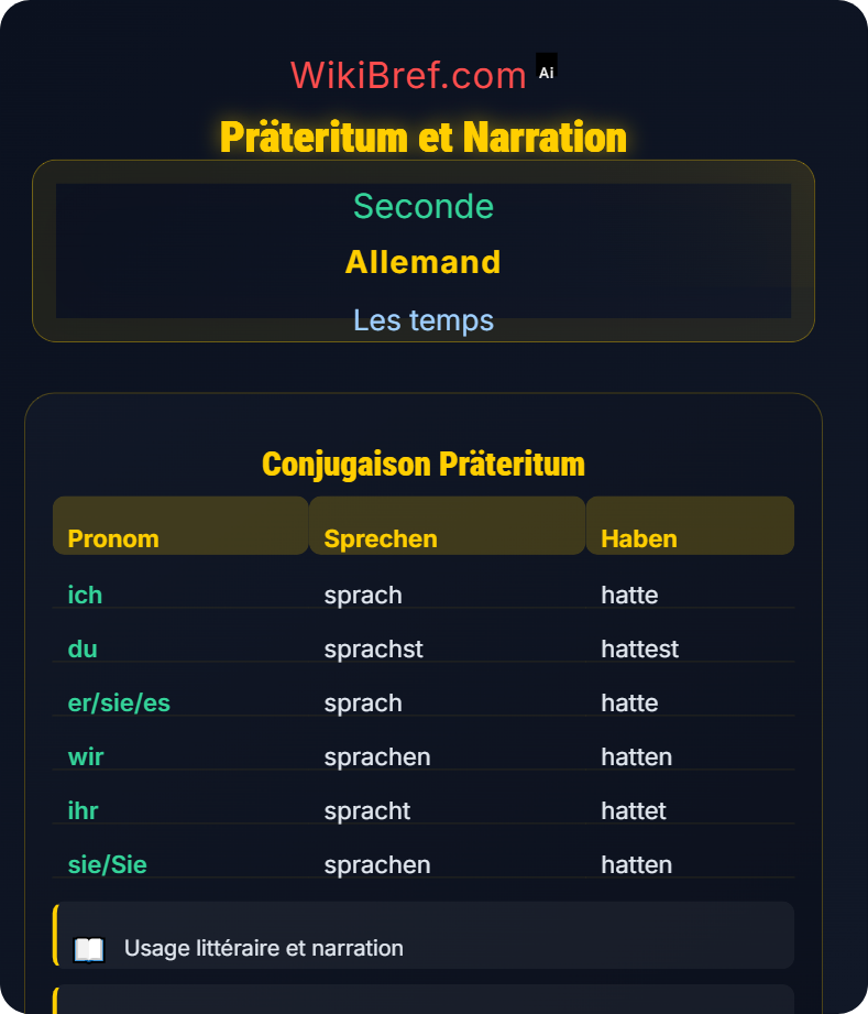 Prétérit et parfait Les temps