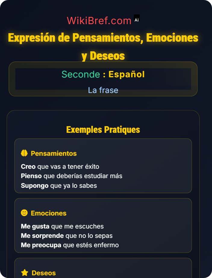 Expresión de pensamientos, emociones y deseos La proposición subordinada completiva